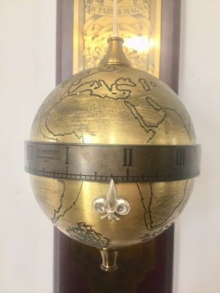 Rare Vintage English Made World Globe Gravity Clock By Thwaites And Reed 6
