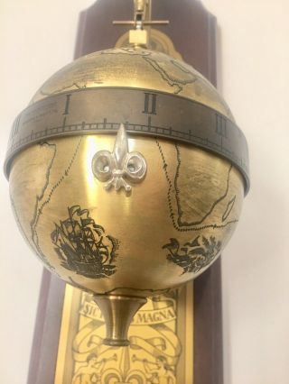 Rare Vintage English Made World Globe Gravity Clock By Thwaites And Reed 7