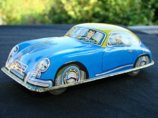 Tin Toy Car Porsche 956 From Huki Germany 1950 Very