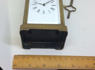 Fantastic Antique Vintage Glass Top Viewer Carriage Clock And Key 10