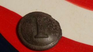 Dug Civil War Block I Confederate Coat Button Ring Of Dots Backmark