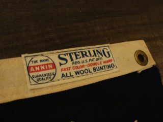 Vintage STERLING Bunting Wool Flag 16 