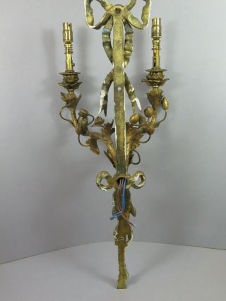 Antique Early 20th Century Louis XVI Style Ormolu Acanthus Wall Sconce 10