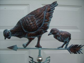 Chicken Weathervane Copper Finish Chic Weather Vane Not Rooster Hand Crafted 2