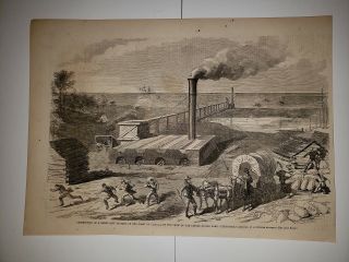 Uss Kingfisher Rebel Salt Factory Florida Civil War 1862 Hw Sketch Rare