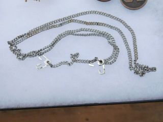 Early Ww2 Sterling Silver Us J/sister - Hook Dog Tag Identification Id Chain