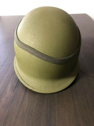 Vintage Vietnam/korean War Era Us Military Helmet With Liner And Chin Strap