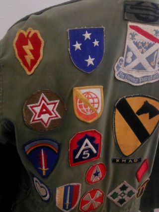 VIETNAM ERA U.  S.  ARMY ' DANANG ' 1968 - 69 MEN ' S SIZE REG.  XS GRN L/S FIELD JACKET 5