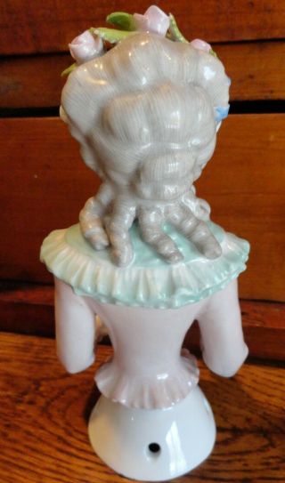 Rare Antique 5 1/4 in.  Half Doll Holding Flowers 4