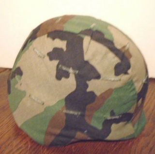 UNITED STATES OF AMERICA MILITARY MADE WITH KEVLAR HELMET W/ CAMO COVER X - SMALL 2