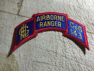 1970s/vietnam? Us Army Scroll Patch - Airborne Ranger Co G 143 Beauty