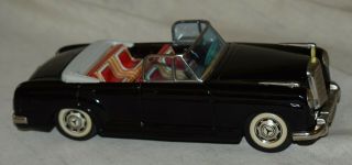 Vintage Bandai Tin Friction Mercedes Benz 2/9 Black Convertible Car - Japan 2