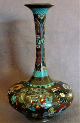 Very Fine Japanese Cloisonne Vase Detail In The Style Of Namikawa Meiji