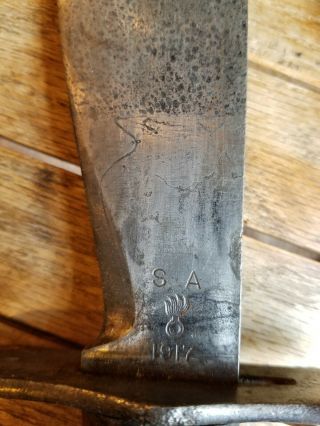 WWI WW1 U.  S.  DATED 1917 BOLO KNIFE WITH SCABBARD 1917/orig wood Army/Marine 4