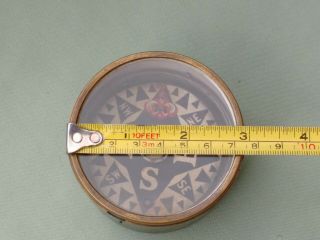 UNUSUAL ANTIQUE VICTORIAN GIMBAL COMPASS IN BRASS CYLINDER CASE 9