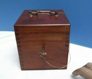 Medical [ Shocking Coil ] Cased { Glass Battery } C1900 { Brass } A1 4