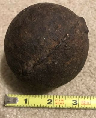 Civil War Confederate Chattanooga Sand Island Cannon Ball 3 1/2” Inch 4 Lb