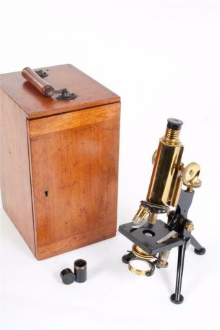 Vintage C1920 " W.  Watson & Sons Ltd  Fram " Brass Microscope