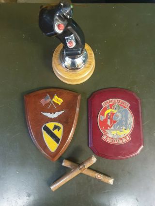 Orig.  Vietnam Aviation Army Plaque Grouping With Stick Present And Two Cigarres