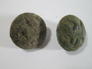 2 Dug Civil War Eagle Coat Button 4848