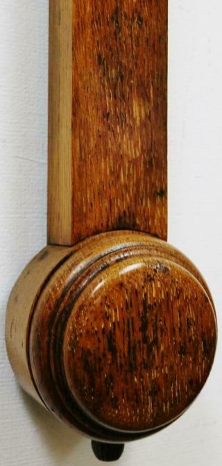 Antique Scottish Solid Oak Stick Wall Barometer & Thermometer,  J.  Buist Edinburgh 4