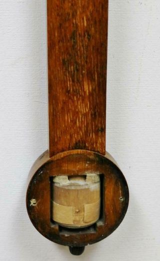 Antique Scottish Solid Oak Stick Wall Barometer & Thermometer,  J.  Buist Edinburgh 7