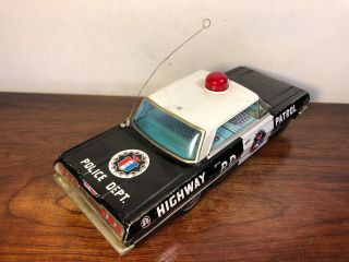Vintage Tin Battery Operated Chevy Impala SS Highway Patrol Toy Japan 14” 3
