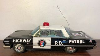 Vintage Tin Battery Operated Chevy Impala SS Highway Patrol Toy Japan 14” 4