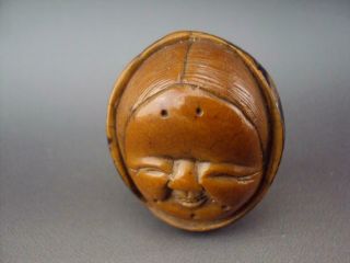 Rare & Unusual Japanese Antiques Okimono Oriental Carved Wood Netsuke 4