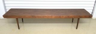 Vintage Mid - Century Modern Slat Bench 48 " L By 18 " D