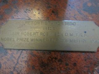 Nobel Prize Winners RETORT STAND Owned & By Sir Robert Robinson O.  M.  F.  R.  S 8
