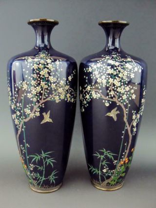 Impressive Japanese Antique Oriental Cloisonne Enamel Vase - Meiji