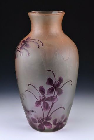 Ovington York Legras Cameo French Art Glass " Rubis Series " Vase