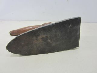 Antique Unmarked Sad Iron w/Wooden Handle & Insert 7