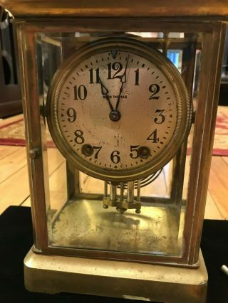 Antique Seth Thomas Crystal Regulator Mantel Clock,  Ca 1910