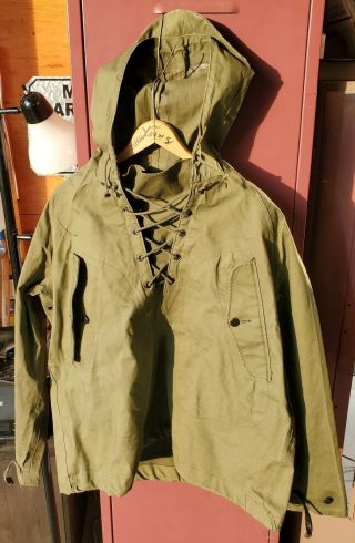 Vintage Us Navy Foul Weather Rain Deck Coat/jacket Size Medium/nos?
