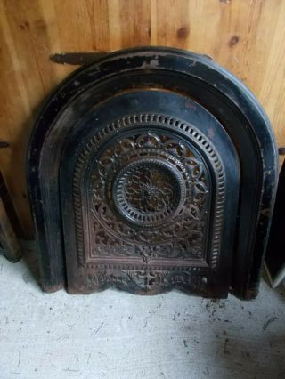 Vintage Antique Decorative Cast Iron Fireplace Door Frame And Door