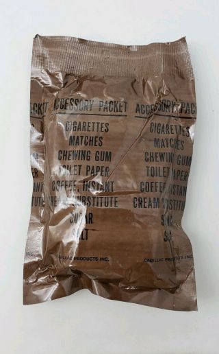 Vietnam War C Ration Accessory Packet W/cigarettes - One Day
