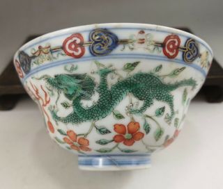 A rare/beautiful Chinese 18C famille verte bowl/cover - Qianlong mark&period 4