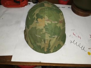 Vietnam M1 Helmet With Camo Cover And Liner