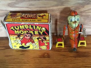 Vintage 1950’s Tumbling Monkey Marx - Mib - Boxed Made By / Marx