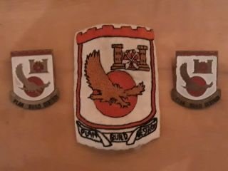Vintage Vietnam Us Army Engineers Hand Made Patch And Matching Pin Crest Set