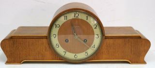 Vintage Walnut Antique Art Deco Junghans 8 Day 5 Gong Striking Mantel Clock 2