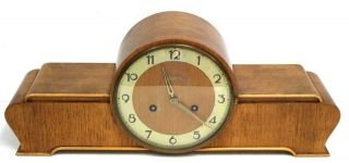 Vintage Walnut Antique Art Deco Junghans 8 Day 5 Gong Striking Mantel Clock 3