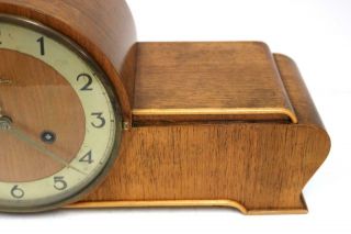 Vintage Walnut Antique Art Deco Junghans 8 Day 5 Gong Striking Mantel Clock 4