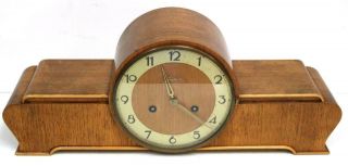Vintage Walnut Antique Art Deco Junghans 8 Day 5 Gong Striking Mantel Clock 5