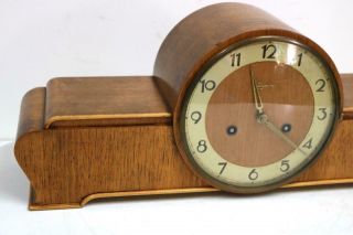 Vintage Walnut Antique Art Deco Junghans 8 Day 5 Gong Striking Mantel Clock 6
