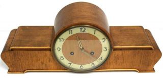 Vintage Walnut Antique Art Deco Junghans 8 Day 5 Gong Striking Mantel Clock 8