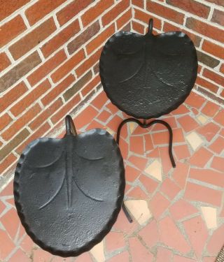 PAIR Mid Century Modern Salterini Lily Pad Wrought Iron Nesting Tables Patio 2