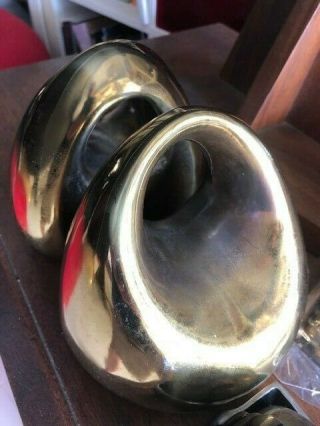 Ben Seibel Jenfred Ware Metal Brass Bell Shaped Bookends Eames Era